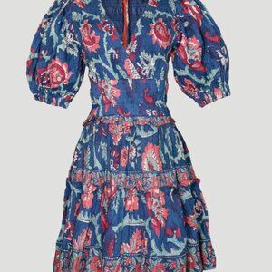 SEA Rory mini Dress in Blue / Rose